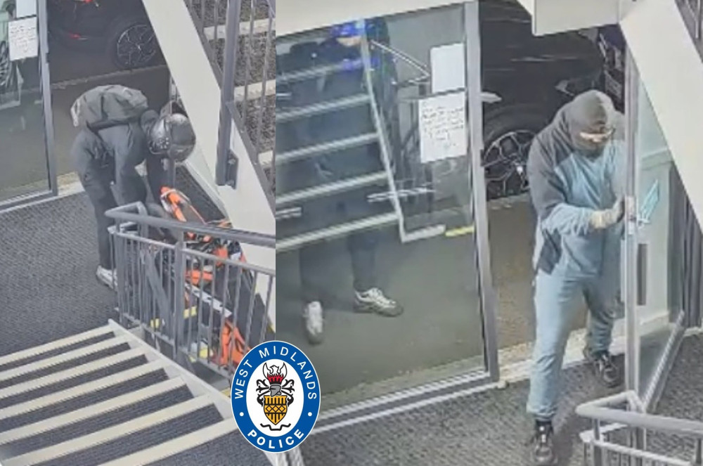 Solihull Police has released images of two people they would like to identify as part of their investigation (Image via Solihull Police)