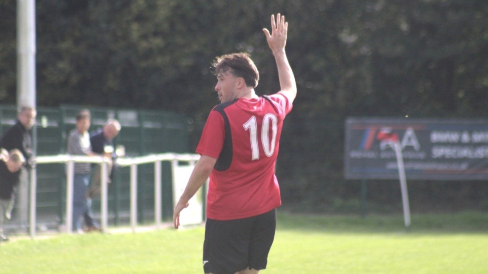 George Seeley scored a perfect hat-trick as Knowle preserved their perfect Step Five record with a 5-0 rout of Eynesbury Town (Image supplied)
