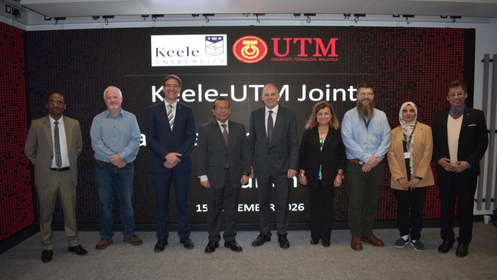 Staff from Keele and UTM at the launch event held at Keele University (image via Keele)