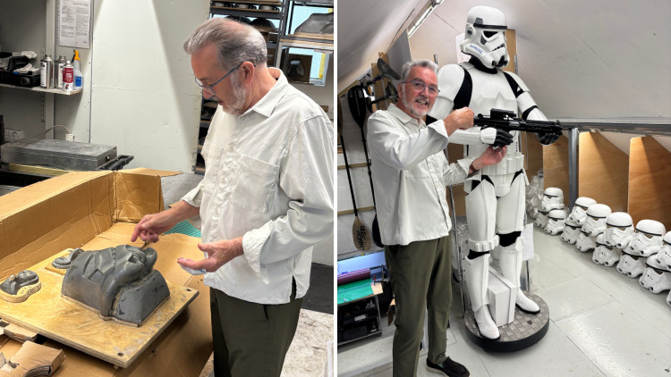 Andrew Ainsworth created the original Stormtrooper helmets for Star Wars in 1976 (credit: Shepperton Design Studios).