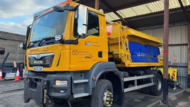 A Staffordshire County Council gritter (image via Staffordshire County Council)