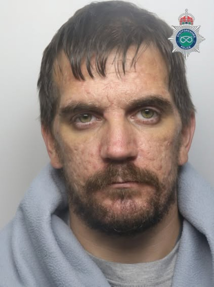 He will stay in prison until 2028 (image via Staffordshire Police)