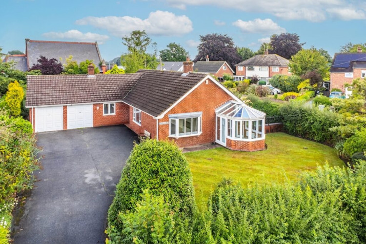 The three-bedroom detached bungalow on Chapel Lane, Baddiley (Photo: James Du Pavey).