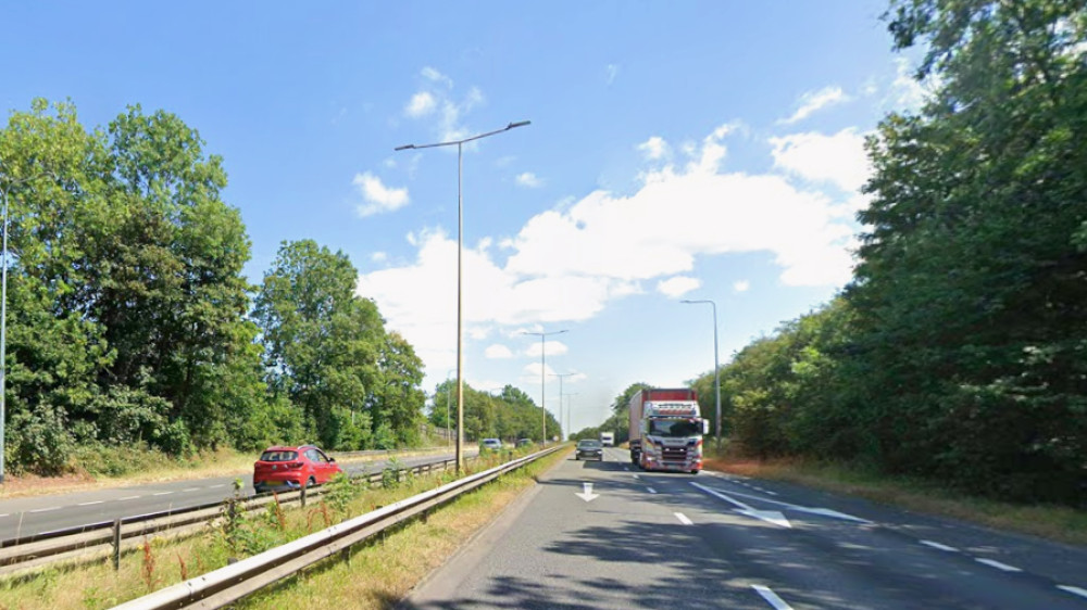 Delays of 40 minutes on the approach were reported by National Highways this morning (8.25am) (image via Google Street View)