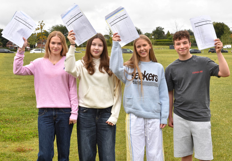 Equestrian champion Rubi Ambrey Brosnahan, gifted musician Harriet Bright, netballer Lottie Baxter and swimmer Harry Bracey all achieved ten grade 9s at GCSE and will now join King’s Sixth Form (Credit: King's School)