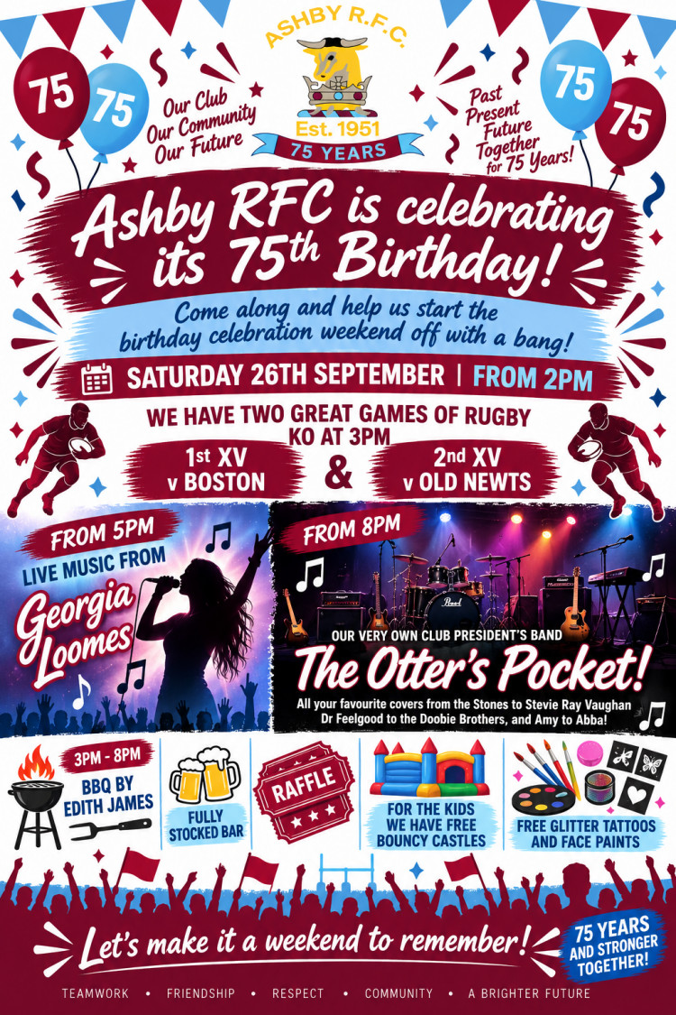 Ashby Rugby club 75th anniversary celebrations