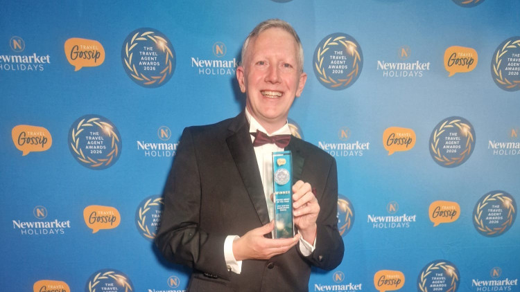 Jon Burton, of Fairclough Travel, picked up 'Cruise Agent of the Year' at the Travel Agent Awards (Image supplied)
