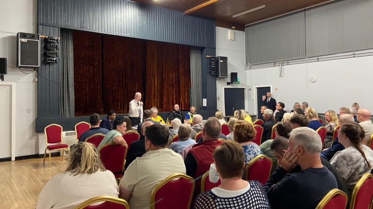 Secretary Tom Simpson speaks at the meeting of Sandyford and Goldenhill Residents' Association (image via Phil Corrigan - LDR)