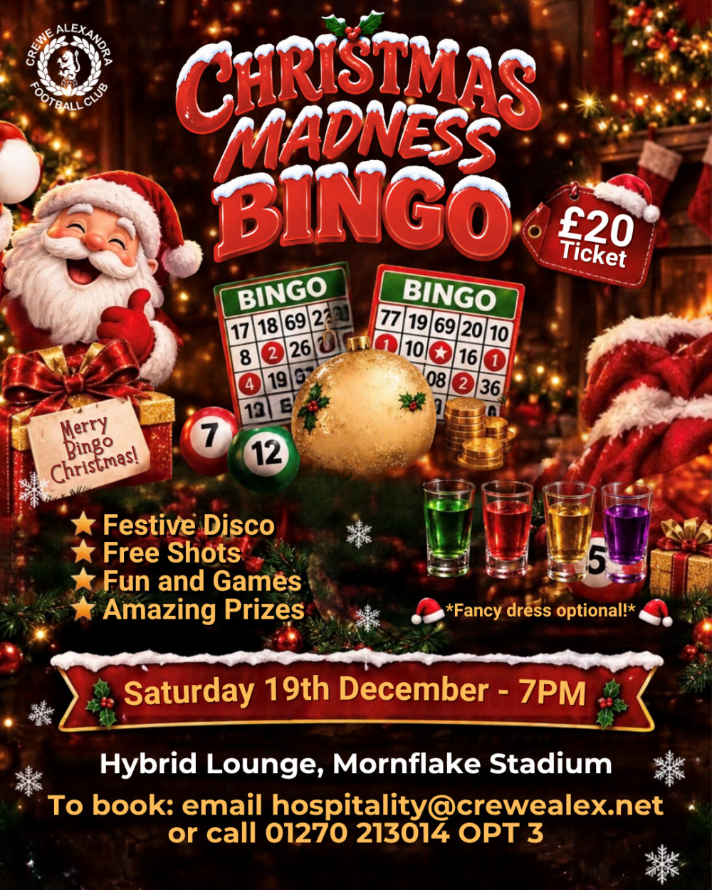 Crewe Alexandra's Christmas Madness Bingo