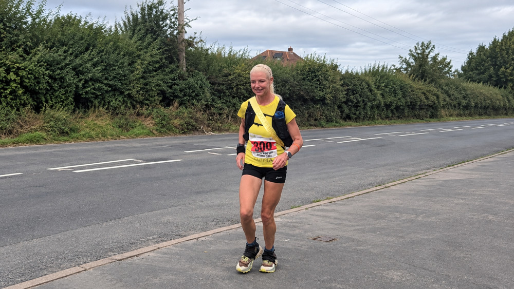 Shepton Mallet runner Emma Challis has completed her 300th marathon after recovering from life-threatening blood clots and years of health setbacks. (Supplied) 