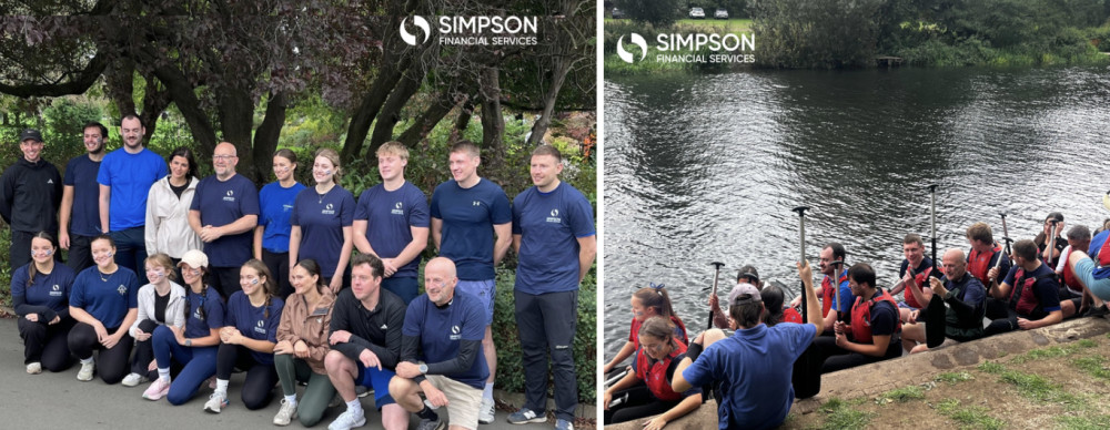 Simpson Financial Services raised £1,155 for charity at Warwick's Dragon Boat Race (images supplied)
