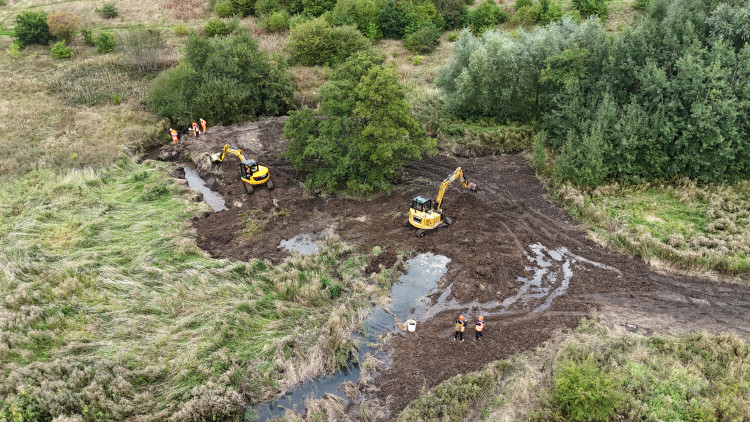 Restoration work at Ford Green Brook (image via SWT Conservation)