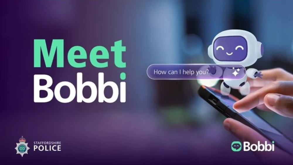 Bobbi is designed to help with non-emergency, first contact queries (image via Staffordshire Police)