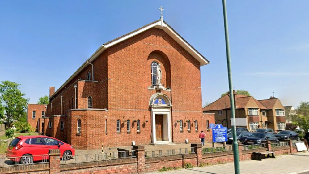 The alleged protest took place outside Our Lady Immaculate Church, located on Ewell Road, Tolworth (Image via Google Maps)