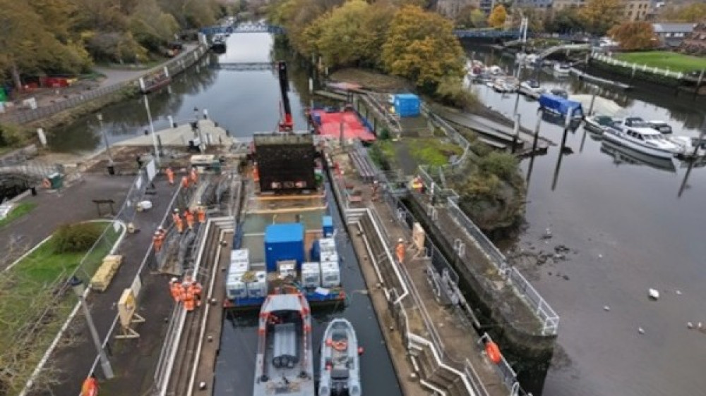 The Environment Agency carried out extra works to Teddington Launch Lock over the weekend (Credit: Richmond Council)