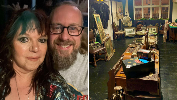 Andrea and her husband David are preparing to open the doors to their new shop, The Peacock Emporium (Credit: Supplied)