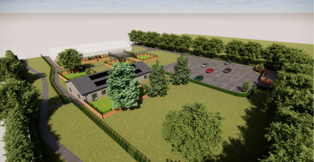 An artist's impression of the new-look facilities at Kenilworth Dogs Trust (image via planning application)