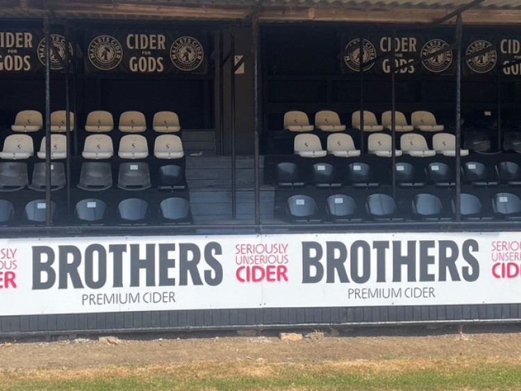 Shepton Mallet FC offers seat sponsorship for £25 to support the club's facilities and future. 