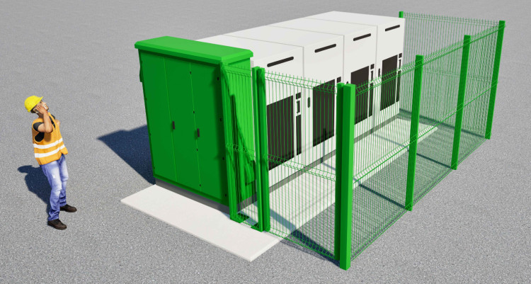 An artist's impression of the proposed battery box (image via planning application)
