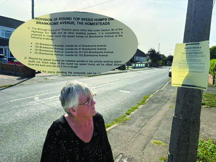 Mavis Lawrence and many other residents who have signed a petition are not happy with Thurrock Council's traffic calming plans. 