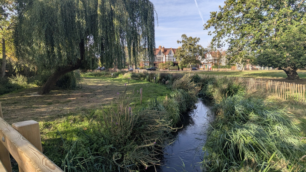 The Beverley Brook at Barnes Green has been restored (credit: Richmond Council).
