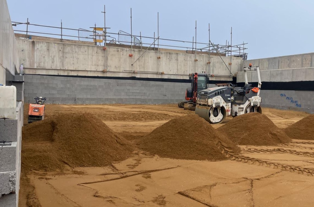 Backfilling continues around the new bridge (image via WCC)