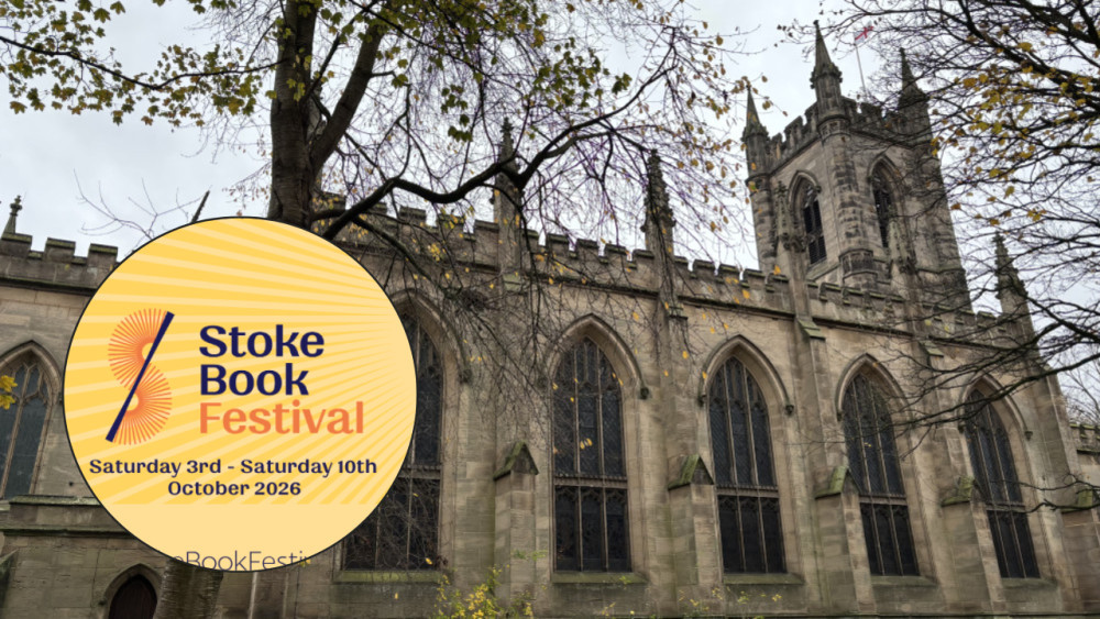 The Stoke Book Festival is presented by Stoke Minster (main image via Nub News / inset image via Stoke Book Festival)