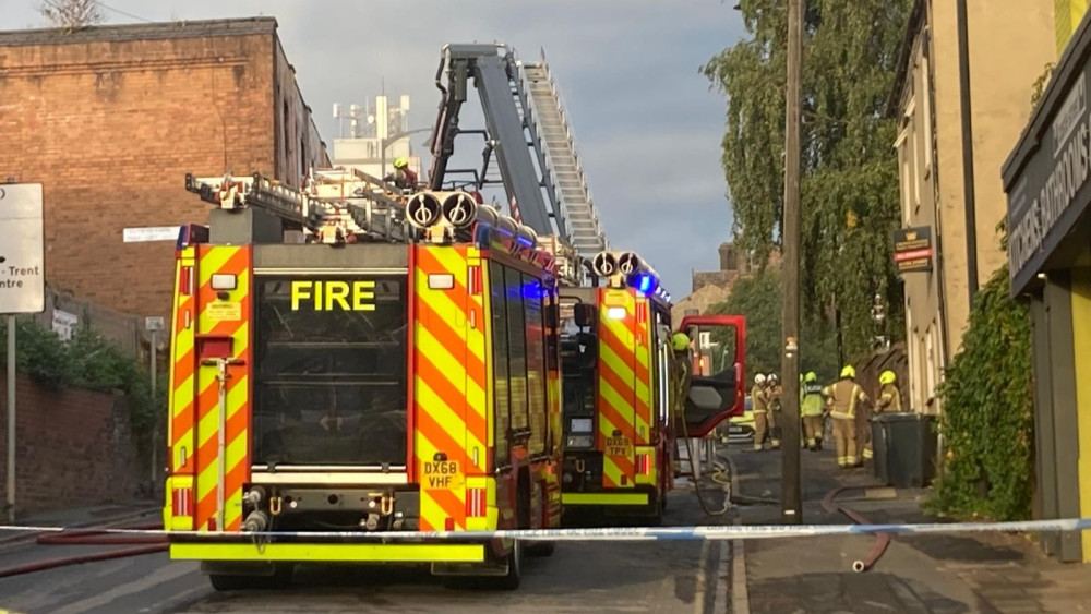 Firefighters were called to Newcastle Street in Burslem following reports of a fire (image via Nub News)