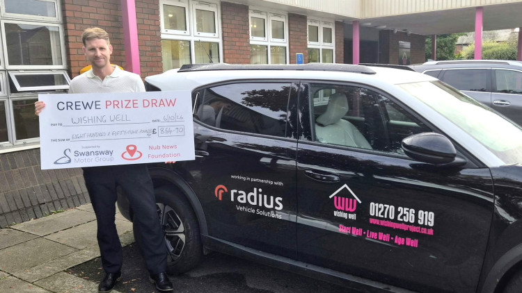 The Wishing Well Project has been handed £854.90 from the latest Crewe Prize Draw, taking the total it has received to £1,633.50 (Photo: Ryan Parker).