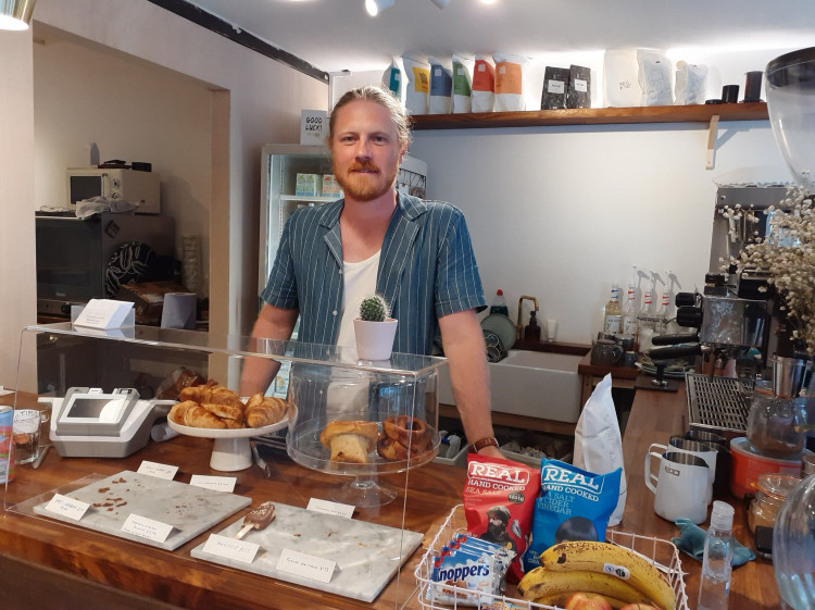 Home Coffee & Studio's Alex Melhuish says they will continue to sell Tilted Roast coffee. (Photo: Nub News)  