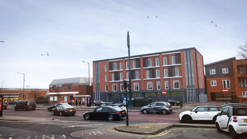 CGI of the proposed new care home and apartments replacing Morrisons in Shirley. (Image via MACC Group/Claremont Planning Consultancy Ltd/Solihull Council)