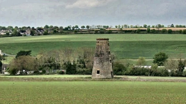 The windmill is in a field to the north east of South Luffenham in Rutland (image via Google Maps)