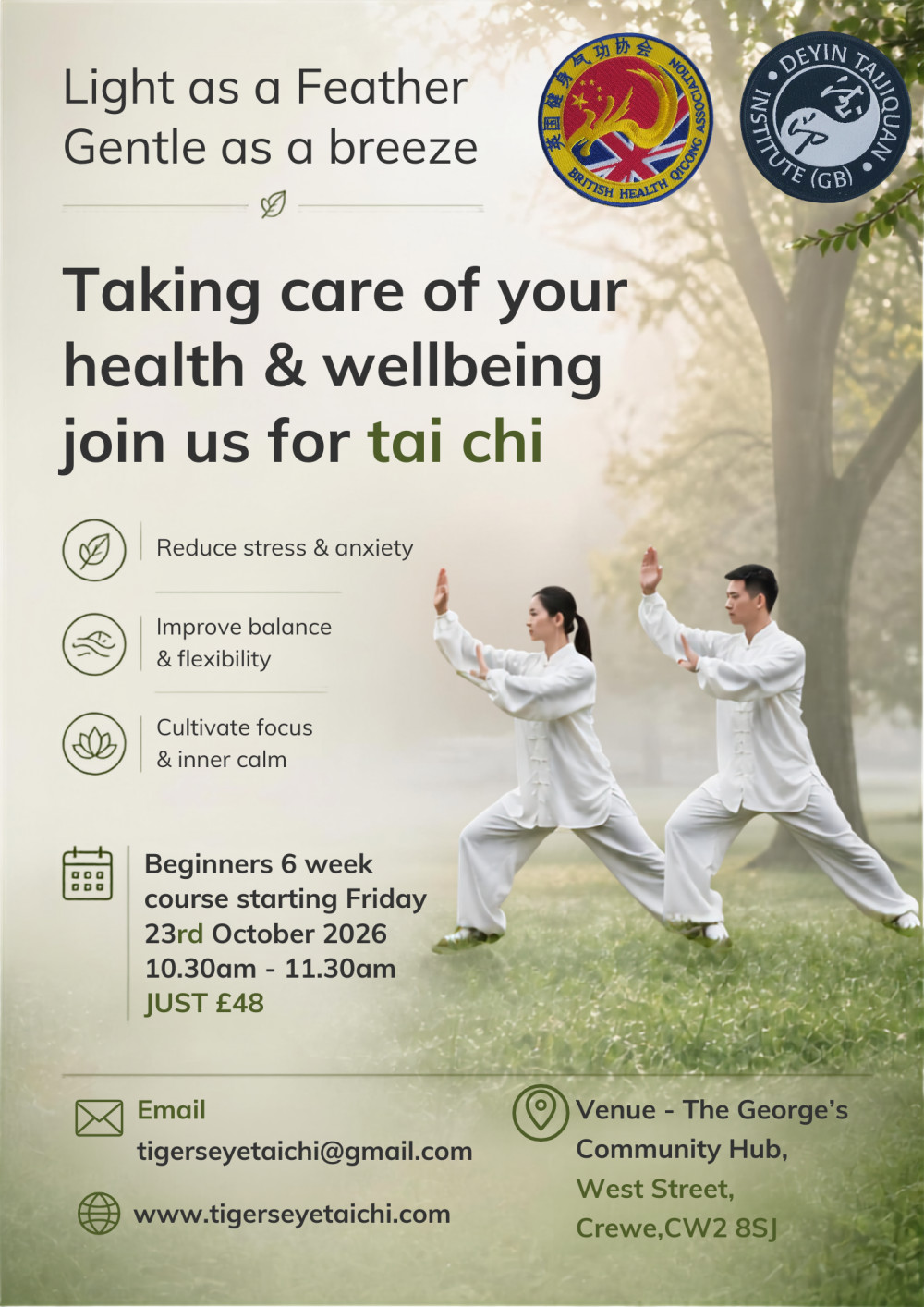 Beginners 6 week course - Tai Chi & Qigong