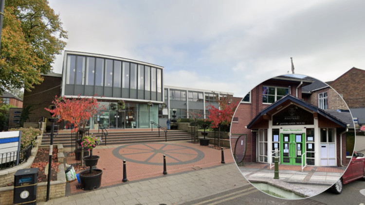 Three venues have been identified as principal anchor venues, including Biddulph Town Hall (main image via Google Street View / inset image via LDRS)