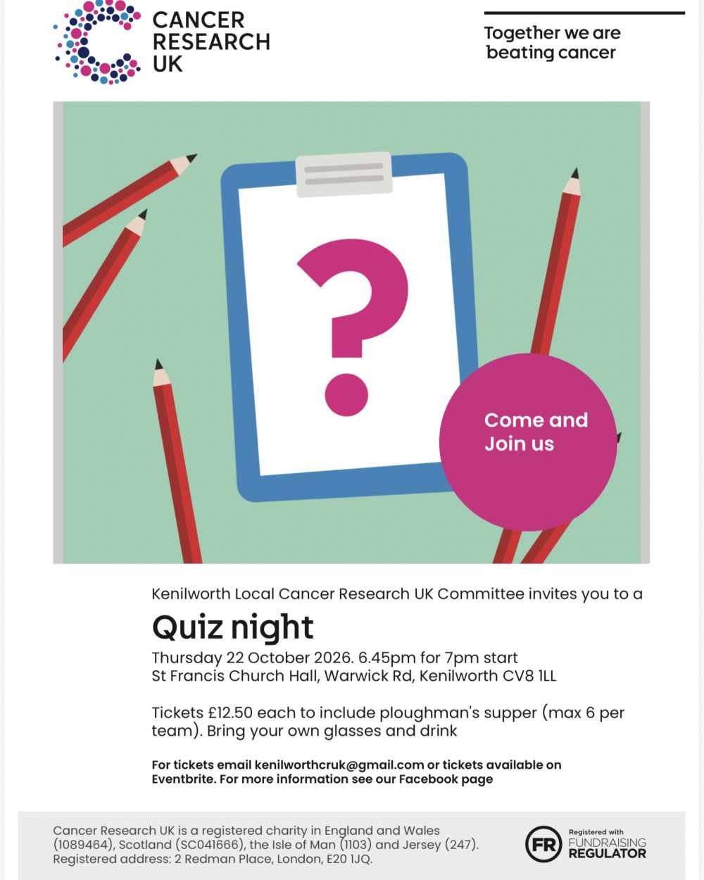 Quiz Evening in aid of Cancer Research UK