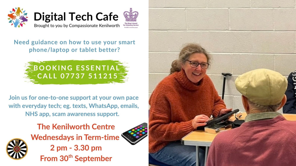 Kenilworth's free Digital Tech Café takes place on Wednesdays (images supplied)