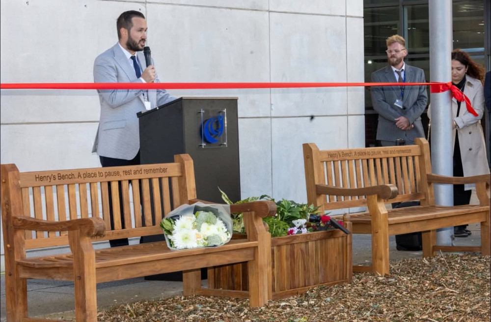Jamie Maxted, Headteacher of Harris Academy paid tribute to Henry at the dedication of the benches. 