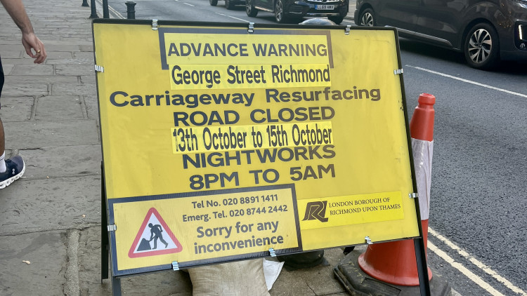 George Street, Richmond will be closed from junction with Red Lion Street to outside 41 for Highway improvement works (credit: Nub News).