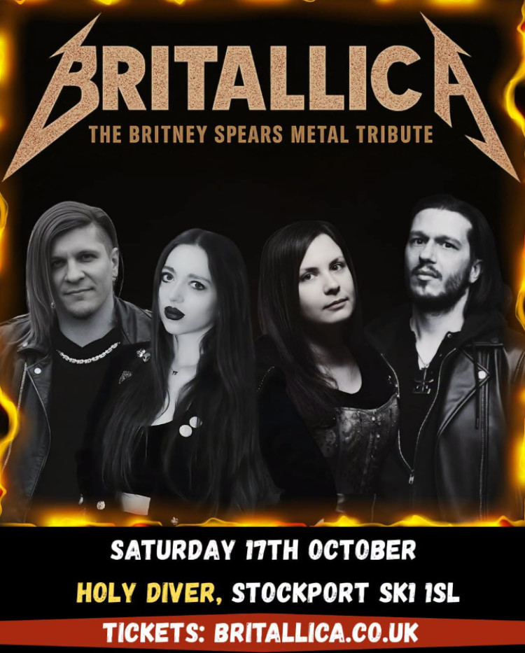 Britallica bring their Britney Spears metal tribute to Holy Diver, Stockport, on Saturday 17 October 2026 (Image supplied)