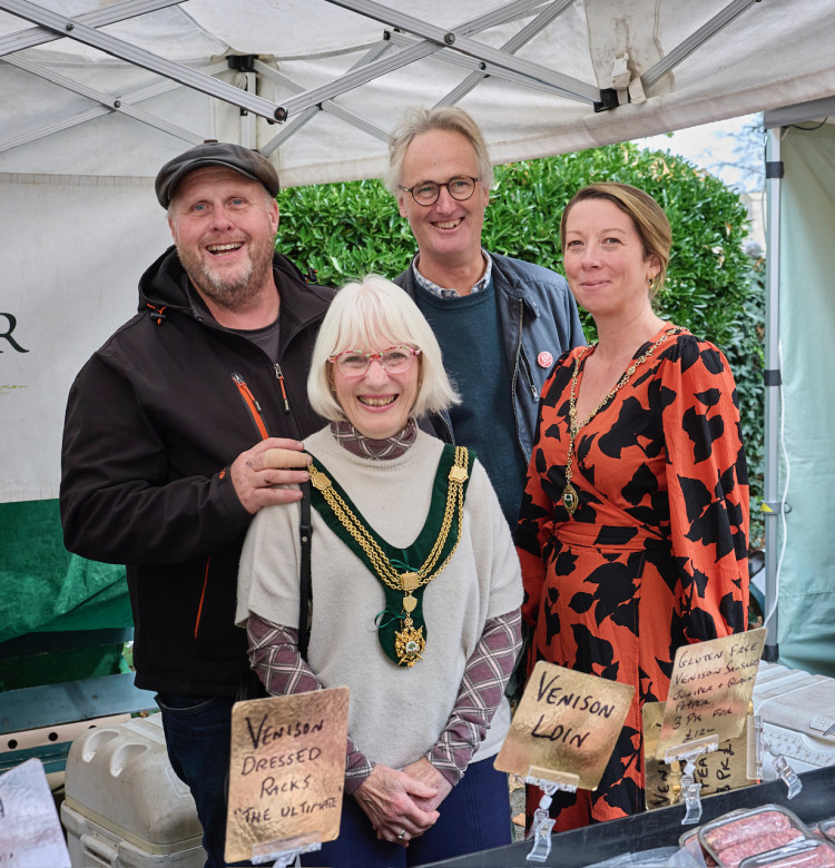 Best in Show was awarded to Robert Hawker Venison. Pictured with Charlie Bigham, Mayor of Wells Denise Denis and Mayoress Olivia Denis