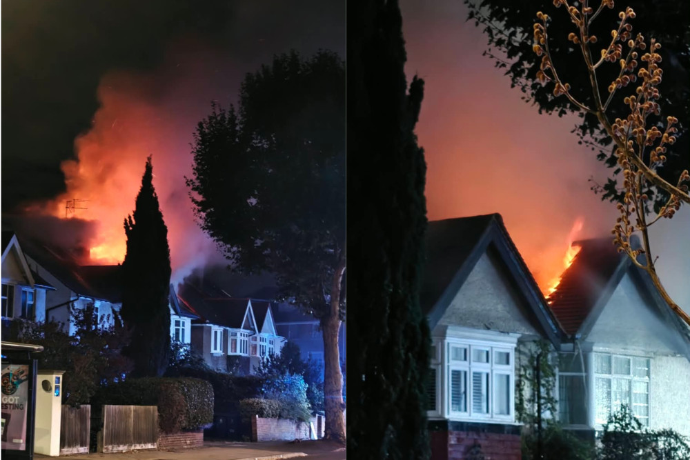The fire occurred on Surbiton's Maple Road on Saturday night (10 October) (Credit: Nahid Al Allaf)