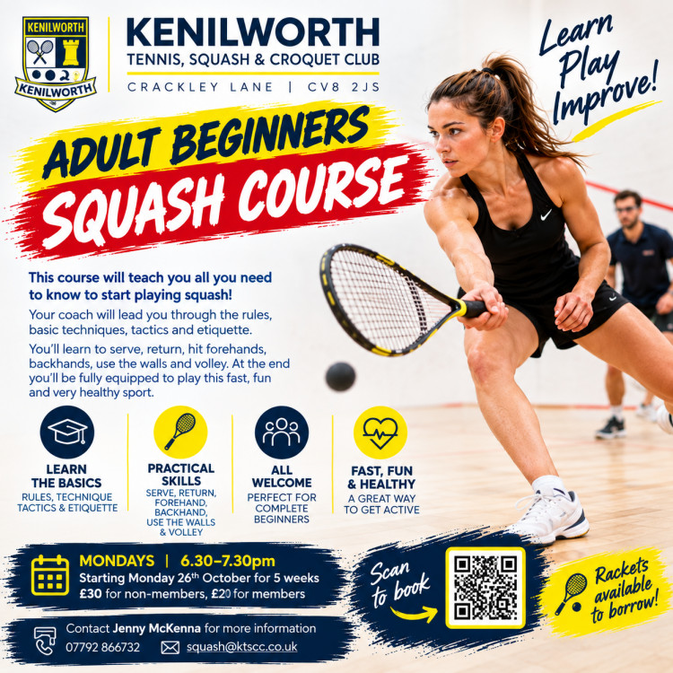 Adult beginners squash course
