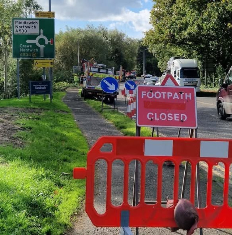 A Sandbach Heath resident has voiced concerns over preliminary work being carried out near the Waitrose roundabout in Sandbach as part of the Anwyl Homes 'Palmer's Cross' development. (Photo: Sarah Bradley)