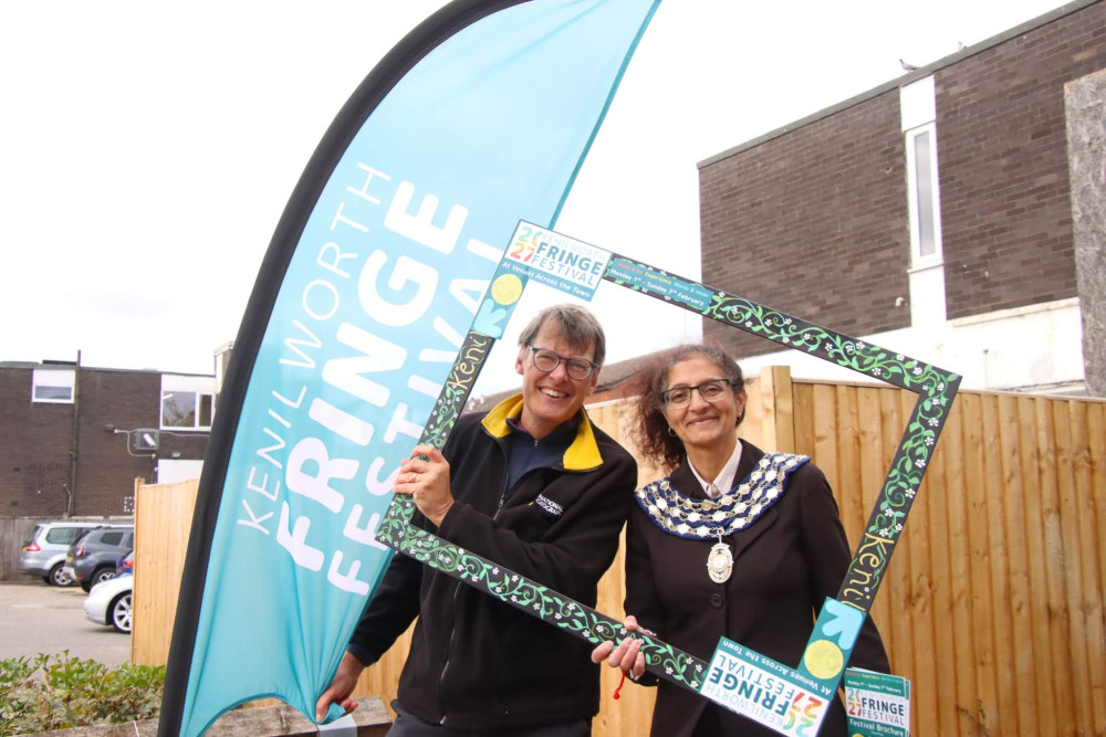 Mayor of Kenilworth Cllr Alison Insley (right) attended the Fringe Festival launch (image supplied)