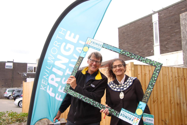 Mayor of Kenilworth Cllr Alison Insley (right) attended the Fringe Festival launch (image supplied)