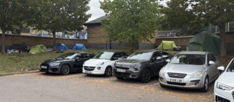 Five tens were pitched on land in the heart of Grays