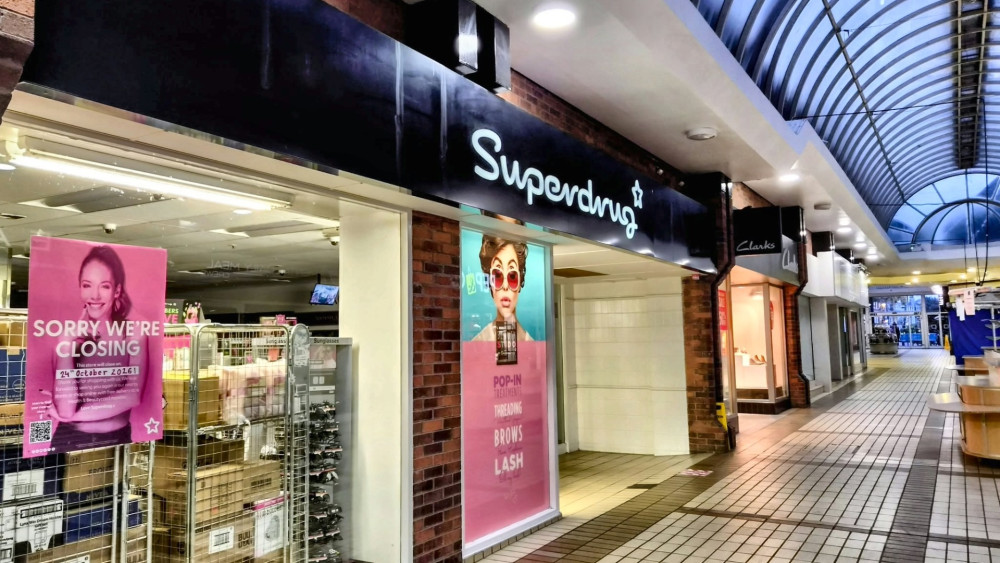 Superdrug shutters its branch within The Market Shopping Centre on Saturday 24 October (Photo: Ryan Parker).