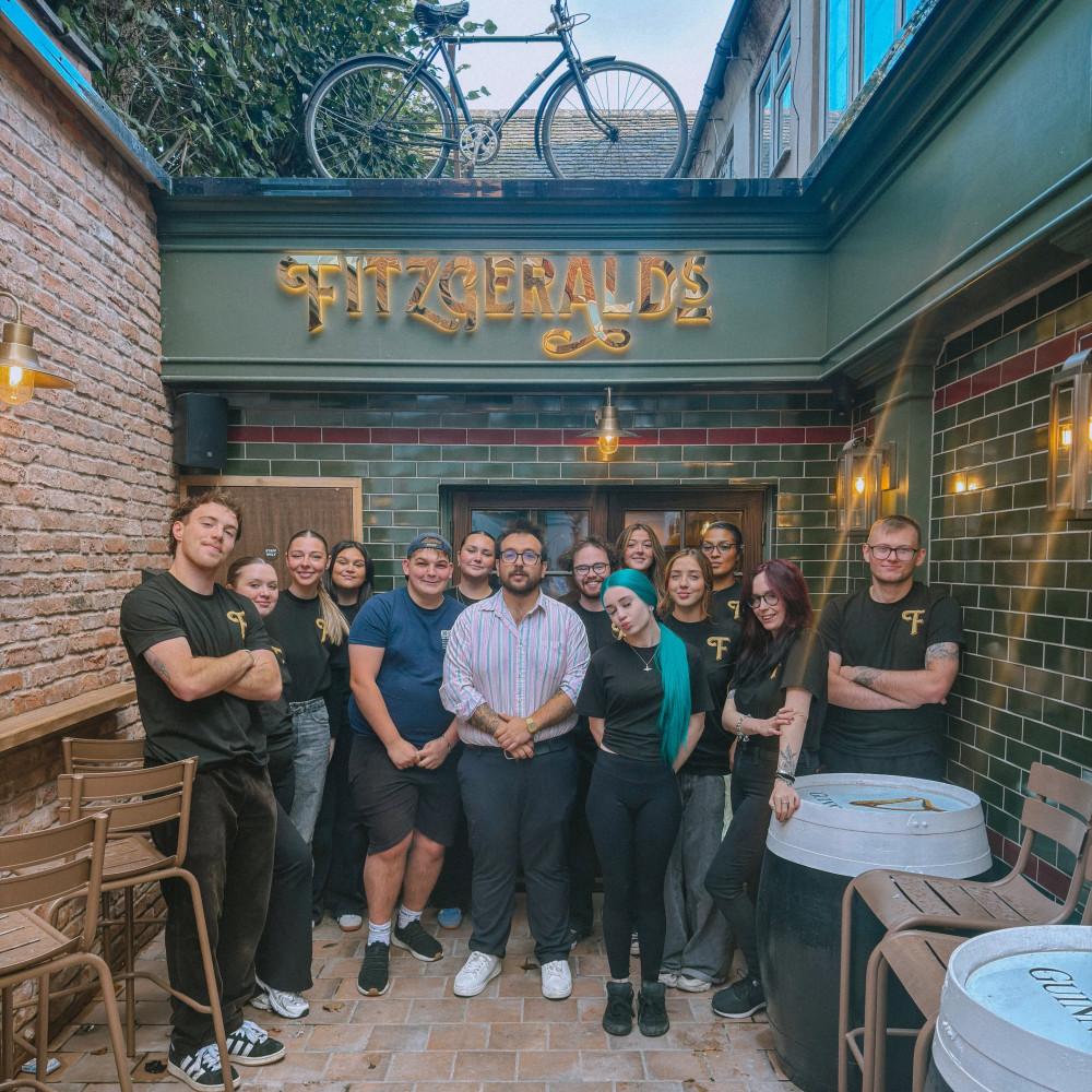 The Fitzgeralds team outside Ashby's new Irish bar following its successful opening (image supplied).