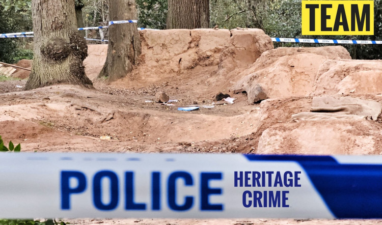 Major damage has been reported in Glasshouse Woods (image via Warwickshire Police)