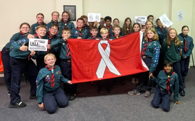 Congleton Town Council's White Ribbon team recently ran an interactive workshop with Dane Valley Scouts (Credit: Supplied)